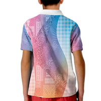 Polynesian Tribal Pattern Patchwork Picturesque Kid Polo Shirt Holographic LT7 - Polynesian Pride