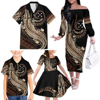 Personalized Solomon Islands Crocodile Family Matching Off The Shoulder Long Sleeve Dress and Hawaiian Shirt Hapi Isles - Independence Anniversary