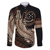 Personalized Solomon Islands Crocodile Family Matching Off The Shoulder Long Sleeve Dress and Hawaiian Shirt Hapi Isles - Independence Anniversary