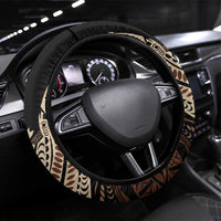 Solomon Islands Crocodile Steering Wheel Cover Hapi Isles - Independence Anniversary LT7 Universal Fit Brown - Polynesian Pride