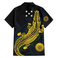 Personalized Solomon Islands Independence Anniversary Family Matching Off Shoulder Maxi Dress and Hawaiian Shirt Crocodile Mix Tapa