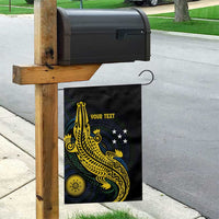 Personalized Solomon Islands Independence Anniversary Garden Flag Crocodile Mix Tapa