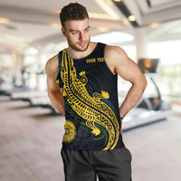Personalized Solomon Islands Independence Anniversary Men Tank Top Crocodile Mix Tapa