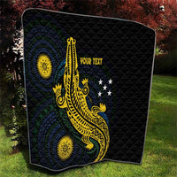 Personalized Solomon Islands Independence Anniversary Quilt Crocodile Mix Tapa