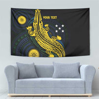 Personalized Solomon Islands Independence Anniversary Tapestry Crocodile Mix Tapa