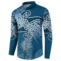 Aotearoa Maori Koru Curves Button Sweatshirt Silver Ferns - Navy Blue LT7 - Polynesian Pride