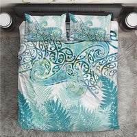 Aotearoa Maori Koru Curves Bedding Set Mossy Paua Shell