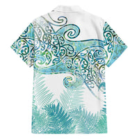 Aotearoa Maori Koru Curves Hawaiian Shirt Mossy Paua Shell