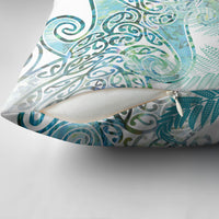 Aotearoa Maori Koru Curves Pillow Cover Mossy Paua Shell