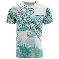 Aotearoa Maori Koru Curves T Shirt Mossy Paua Shell