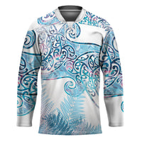 Aotearoa Maori Koru Curves Hockey Jersey Aqua Paua Shell