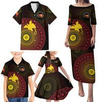 Papua New Guinea Independence Personalized Family Matching Puletasi and Hawaiian Shirt Tapa Circle LT7 - Polynesian Pride