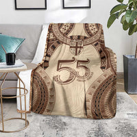 Bula Fiji Day 55th Anniversary Masi Tapa Blanket Emerald Jubilee - Beige LT7 - Polynesian Pride