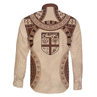 Bula Fiji Day 55th Anniversary Masi Tapa Family Matching Short Sleeve Bodycon Dress and Hawaiian Shirt Emerald Jubilee - Beige - Polynesian Pride