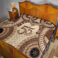 Bula Fiji Day 55th Anniversary Masi Tapa Quilt Emerald Jubilee - Beige - Polynesian Pride