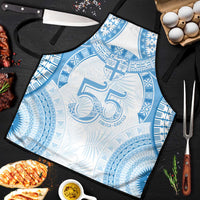 Bula Fiji Day 55th Anniversary Masi Tapa Apron Emerald Jubilee - Turquoise - Polynesian Pride