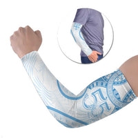 Bula Fiji Day 55th Anniversary Masi Tapa Arm Sleeves Emerald Jubilee - Turquoise - Polynesian Pride