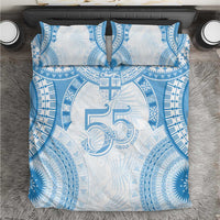 Bula Fiji Day 55th Anniversary Masi Tapa Bedding Set Emerald Jubilee - Turquoise - Polynesian Pride