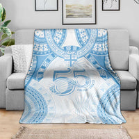 Bula Fiji Day 55th Anniversary Masi Tapa Blanket Emerald Jubilee - Turquoise - Polynesian Pride