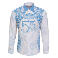 Bula Fiji Day 55th Anniversary Masi Tapa Family Matching Short Sleeve Bodycon Dress and Hawaiian Shirt Emerald Jubilee - Turquoise - Polynesian Pride