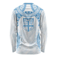 Bula Fiji Day 55th Anniversary Masi Tapa Long Sleeve Shirt Emerald Jubilee - Turquoise - Polynesian Pride