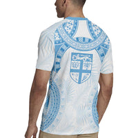 Bula Fiji Day 55th Anniversary Masi Tapa Rugby Jersey Emerald Jubilee - Turquoise - Polynesian Pride