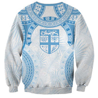 Bula Fiji Day 55th Anniversary Masi Tapa Sweatshirt Emerald Jubilee - Turquoise - Polynesian Pride