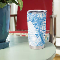 Bula Fiji Day 55th Anniversary Masi Tapa Tumbler Cup Emerald Jubilee - Turquoise - Polynesian Pride