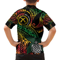 Vanuatu Indipendens Dei Family Matching Summer Maxi Dress and Hawaiian Shirt Mix Traditional Sand Drawing LT7 - Polynesian Pride