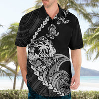 Personalised Guam Hawaiian Shirt Tribal Turtles Curves Style - Black LT7 - Polynesian Pride