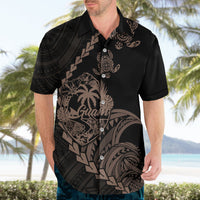 Personalised Guam Hawaiian Shirt Tribal Turtles Curves Style - Brown LT7 - Polynesian Pride