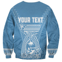 Personalised Guam Sweatshirt Chamoro Latte Stone Mix Tropical - Blue LT7 - Polynesian Pride