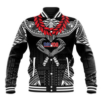 Personalized Talofa Samoa Baseball Jacket Ulafala With Toa Nifo'oti - Black