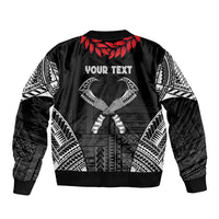 Personalized Talofa Samoa Bomber Jacket Ulafala With Toa Nifo'oti - Black