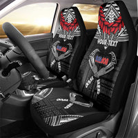 Personalized Talofa Samoa Car Seat Cover Ulafala With Toa Nifo'oti - Black
