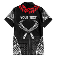 Personalized Talofa Samoa Family Matching Off Shoulder Maxi Dress and Hawaiian Shirt Ulafala With Toa Nifo'oti - Black LT7 - Polynesian Pride