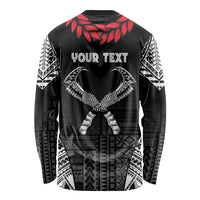 Personalized Talofa Samoa Long Sleeve Shirt Ulafala With Toa Nifo'oti - Black