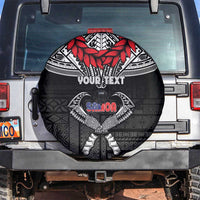 Personalized Talofa Samoa Spare Tire Cover Ulafala With Toa Nifo'oti - Black