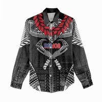 Personalized Talofa Samoa Women Casual Shirt Ulafala With Toa Nifo'oti - Black