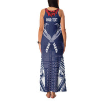 Personalized Talofa Samoa Family Matching Tank Maxi Dress and Hawaiian Shirt Ulafala With Toa Nifo'oti - Blue