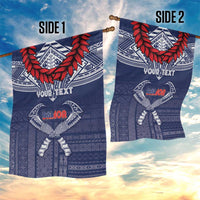 Personalized Talofa Samoa Garden Flag Ulafala With Toa Nifo'oti - Blue