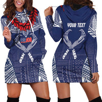 Personalized Talofa Samoa Hoodie Dress Ulafala With Toa Nifo'oti - Blue LT7 - Polynesian Pride