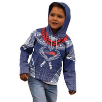 Personalized Talofa Samoa Kid Hoodie Ulafala With Toa Nifo'oti - Blue