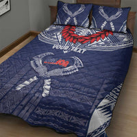 Personalized Talofa Samoa Quilt Bed Set Ulafala With Toa Nifo'oti - Blue