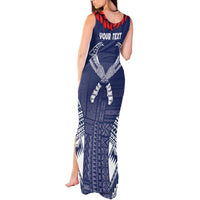 Personalized Talofa Samoa Tank Maxi Dress Ulafala With Toa Nifo'oti - Blue