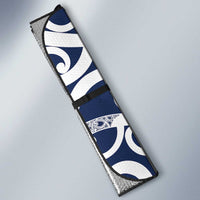 New Zealand Maori Mo Bros Auto Sun Shade Blue Ribbon With Koru Kowhaiwhai - Polynesian Pride