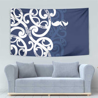 New Zealand Maori Mo Bros Tapestry Blue Ribbon With Koru Kowhaiwhai LT7 - Polynesian Pride