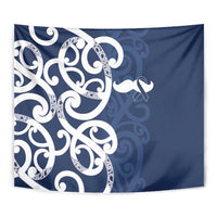 New Zealand Maori Mo Bros Tapestry Blue Ribbon With Koru Kowhaiwhai LT7 - Polynesian Pride