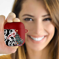 New Zealand Silver Fern Christmas Tree AirPods Case Meri Kirihimete LT7 Red - Polynesian Pride