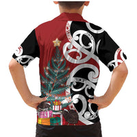 New Zealand Silver Fern Christmas Tree Family Matching Mermaid Dress and Hawaiian Shirt Meri Kirihimete - Polynesian Pride